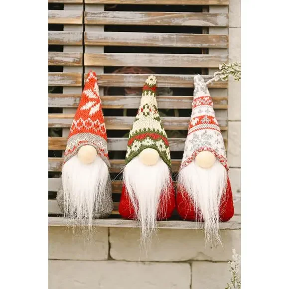 3-Pack Christmas Snowflake Hat Faceless Gnomes - Picture 2 of 6